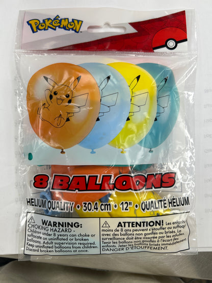 Globos Pokémon de Látex de 12" 8 Unidades