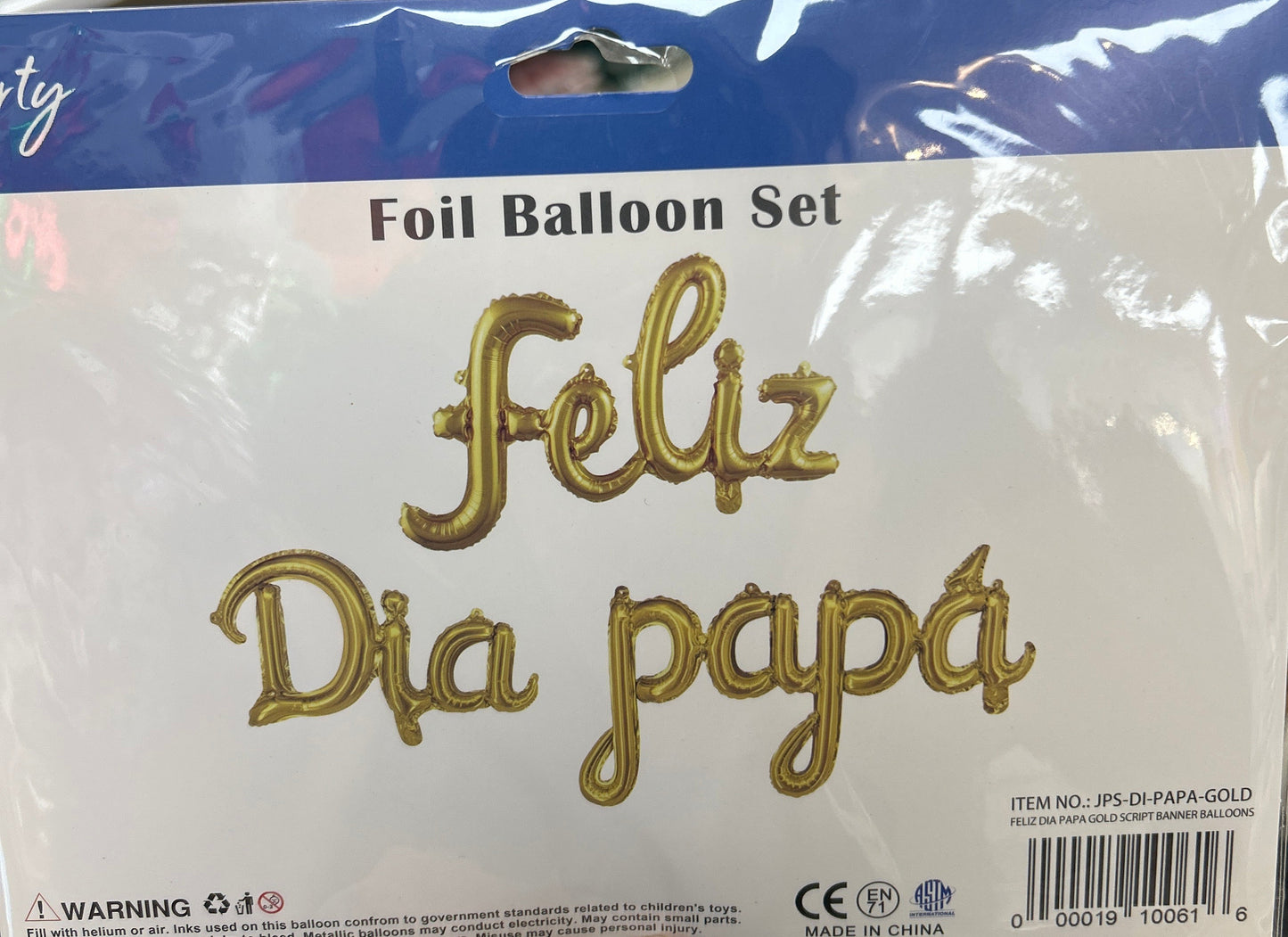 FELIZ DIA PAPA SCRIPT GOLD BANNER BALLOONS