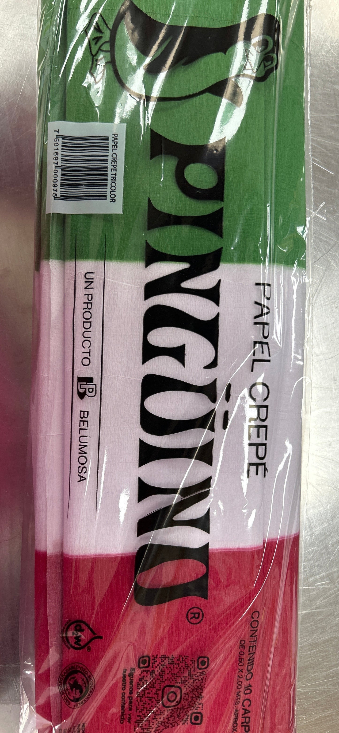 Papel Crepe Tricolor 10ct (GR,WH,RD)