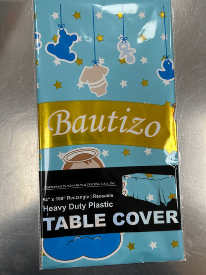 Mantel de Plástico Mi Bautizo Azul