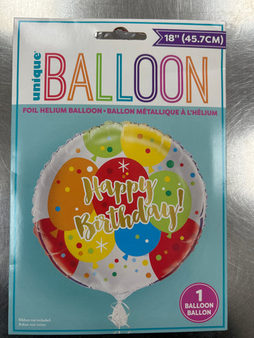 Glitzy Gold Birthday Foil Balloon 18"