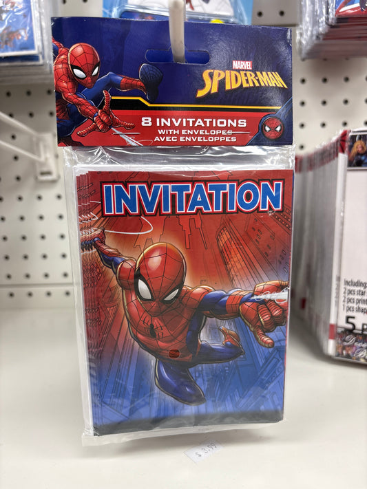 Invitaciones de Spider-Man 8 unidades