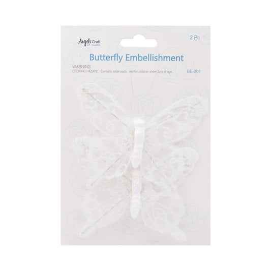 Adorno de Mariposa Blanco 2pzs