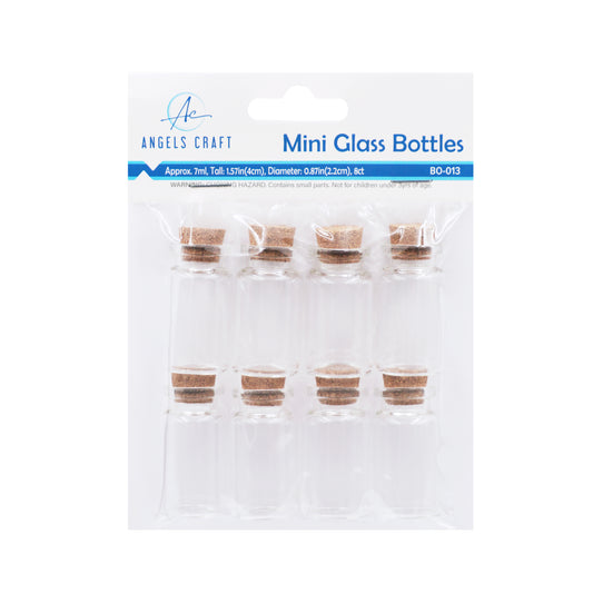 1.7" Glass Bottle/Cork Top 8ct