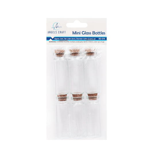 2.5" Glass Bottle/Cor Top 6ct