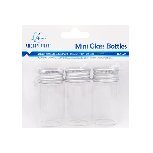 Glass Round Bottle with Screw Top Lid