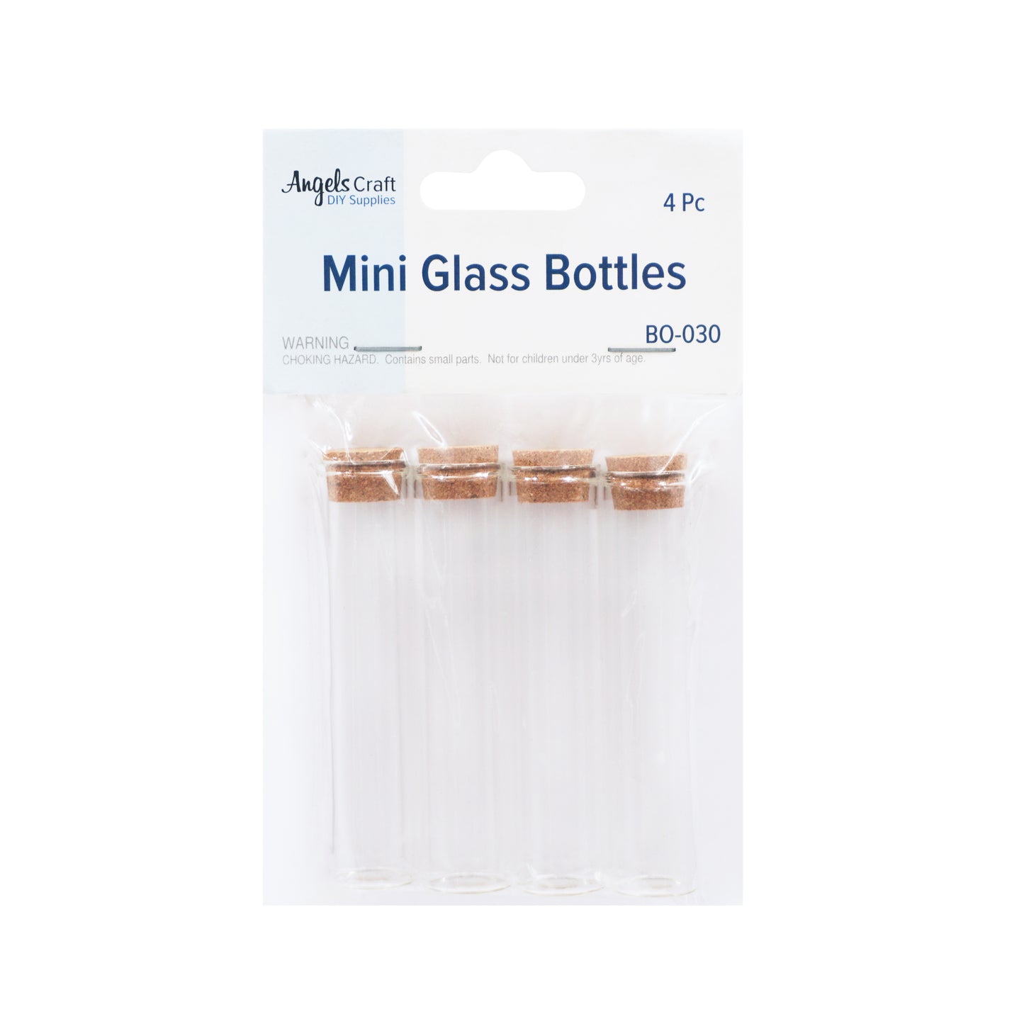 Botella Redonda de Vidrio/Labio Cor 4unidades