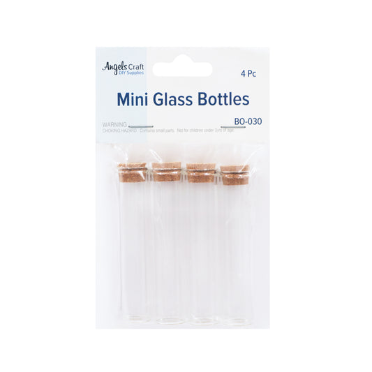 Botella Redonda de Vidrio/Labio Cor 4unidades