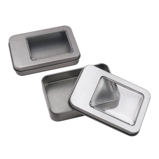 Caja Cuadrada de Hojalata con Ventana 2 unidades/caja