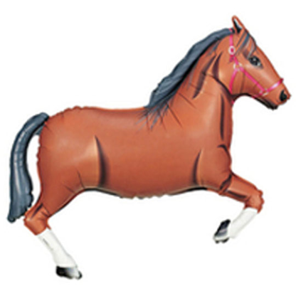Globo de papel de aluminio caballo marrón 43"