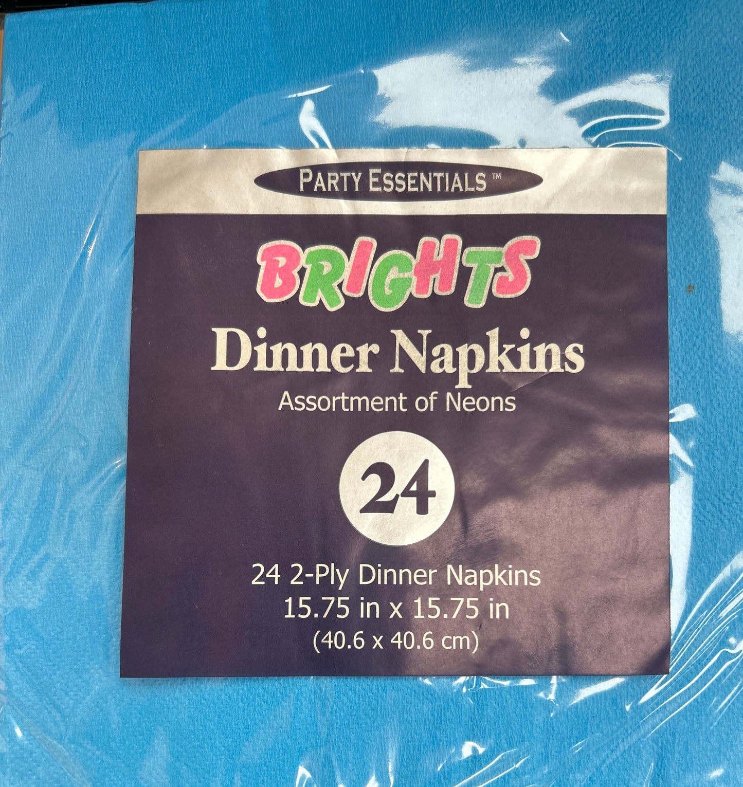 Brights Dinner Napkins Assorted of Neon 24ct