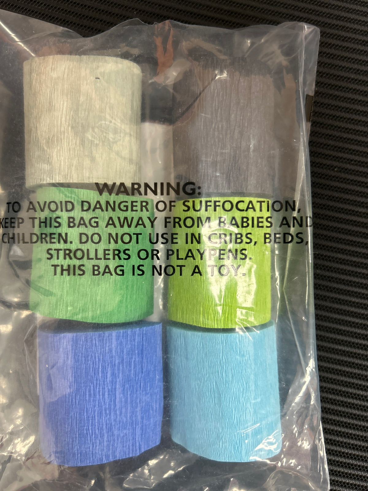 Asst Green & Blue crepe Paper Streamers Kit 20Ft 6ct