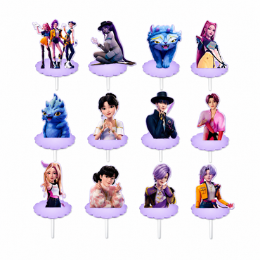 K-Pop Demon Hunter Cake & Cupcake Topper 24pc