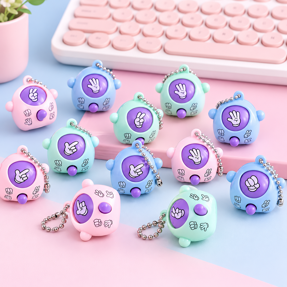 Rock Paper Scissors Keychain Toy