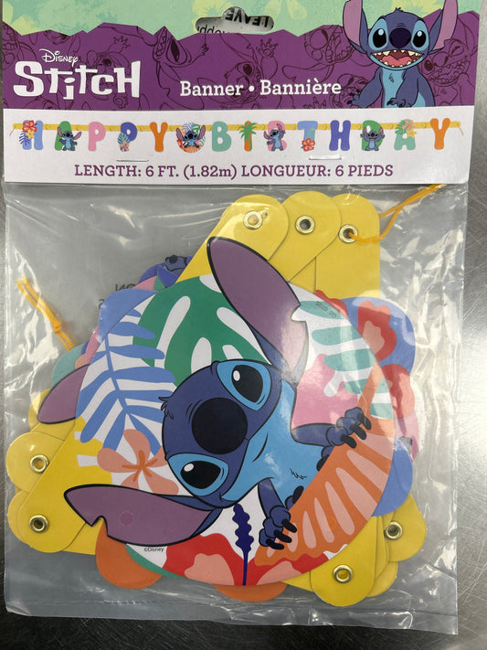 Stitch Happy Birthday Banner