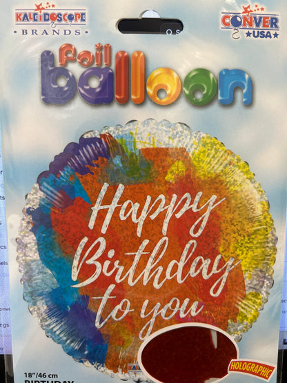 18" Cepillos de Cumpleaños Holográficos