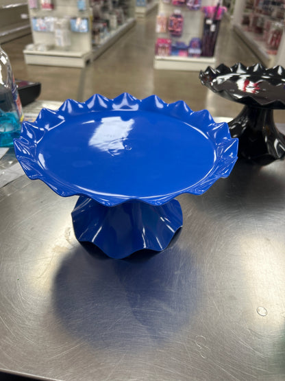 Plastic Ruffle Edge Treat Stand-Royal Blue