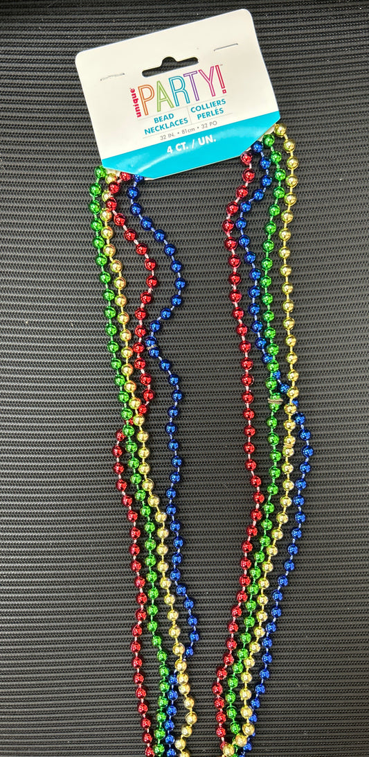 Metallic Bead Necklaces Associated Colors 4ct
