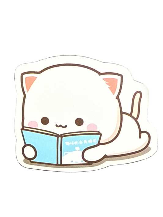Cartoon White Cat Sticker
