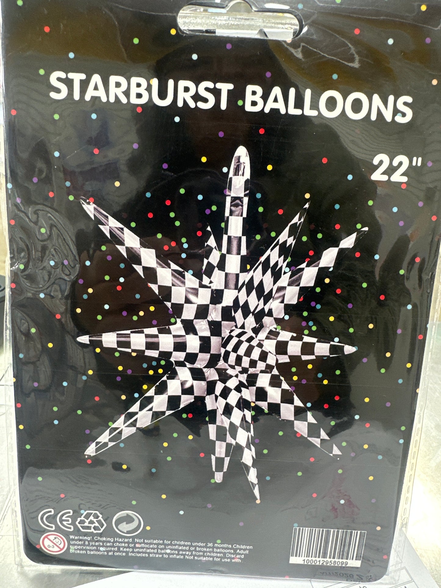 22” Starburst Checkered Balloon