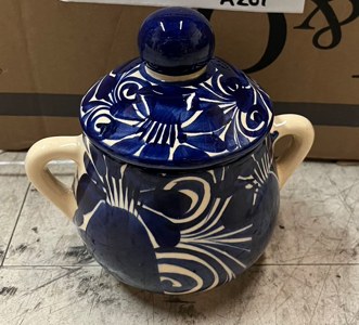 Tall Sugar Bowl Azul
