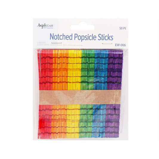 Popsicle Notched Sticks Assorted Colors