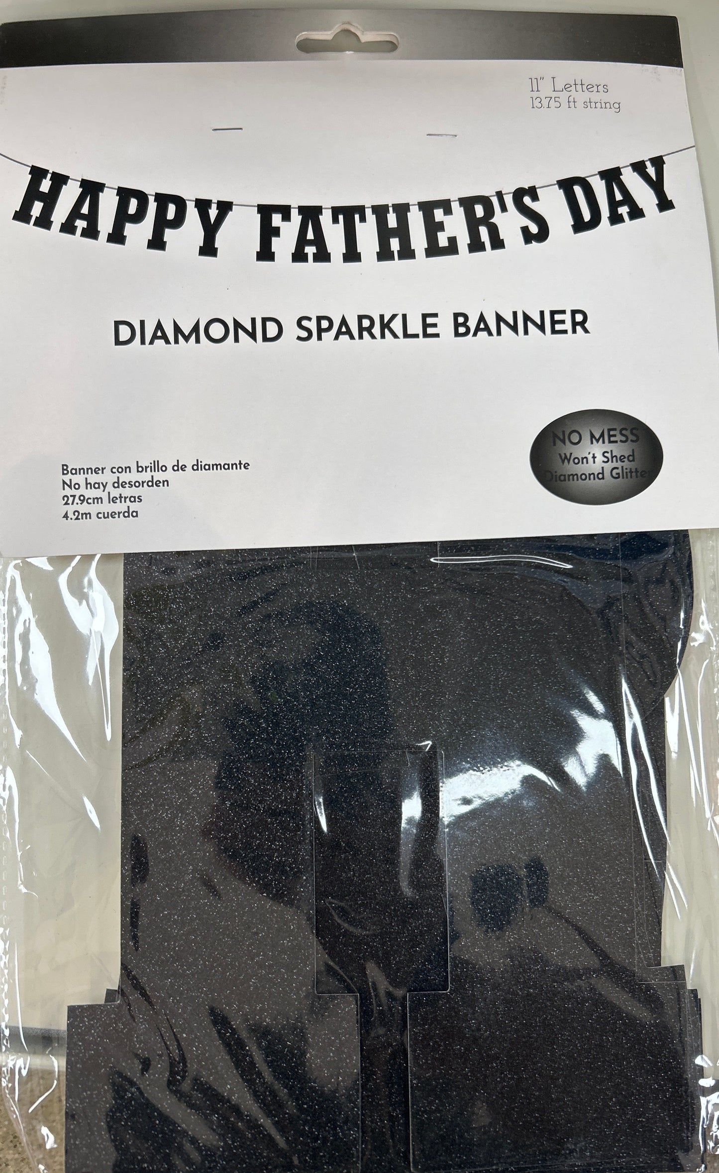 HAPPY FATHER'S DAY BLACK SPARKLER  BANNER