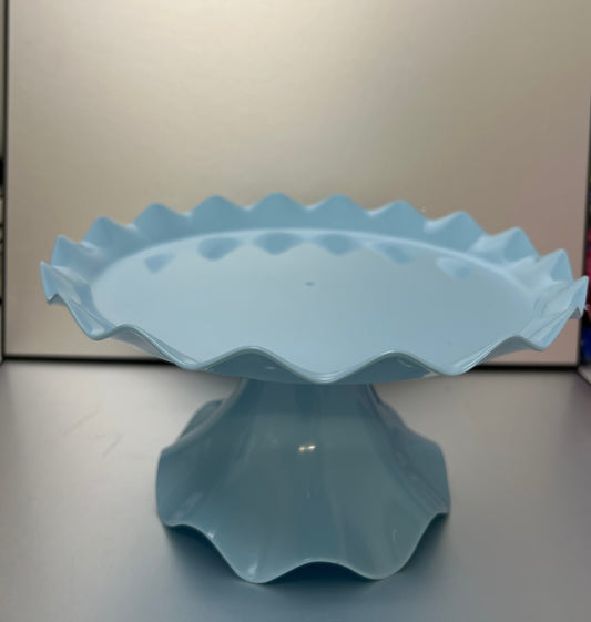 Plastic Ruffle Edge Treat Stand-Blue