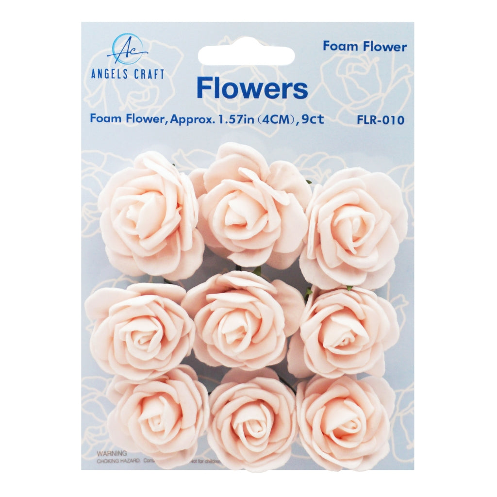 1.5" Foam Flower Light Pink 9ct