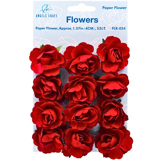 Paper Flower Maroon 12ct