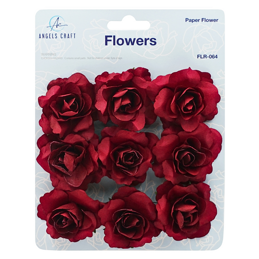 2" Paper Flower Burgundy 9ct