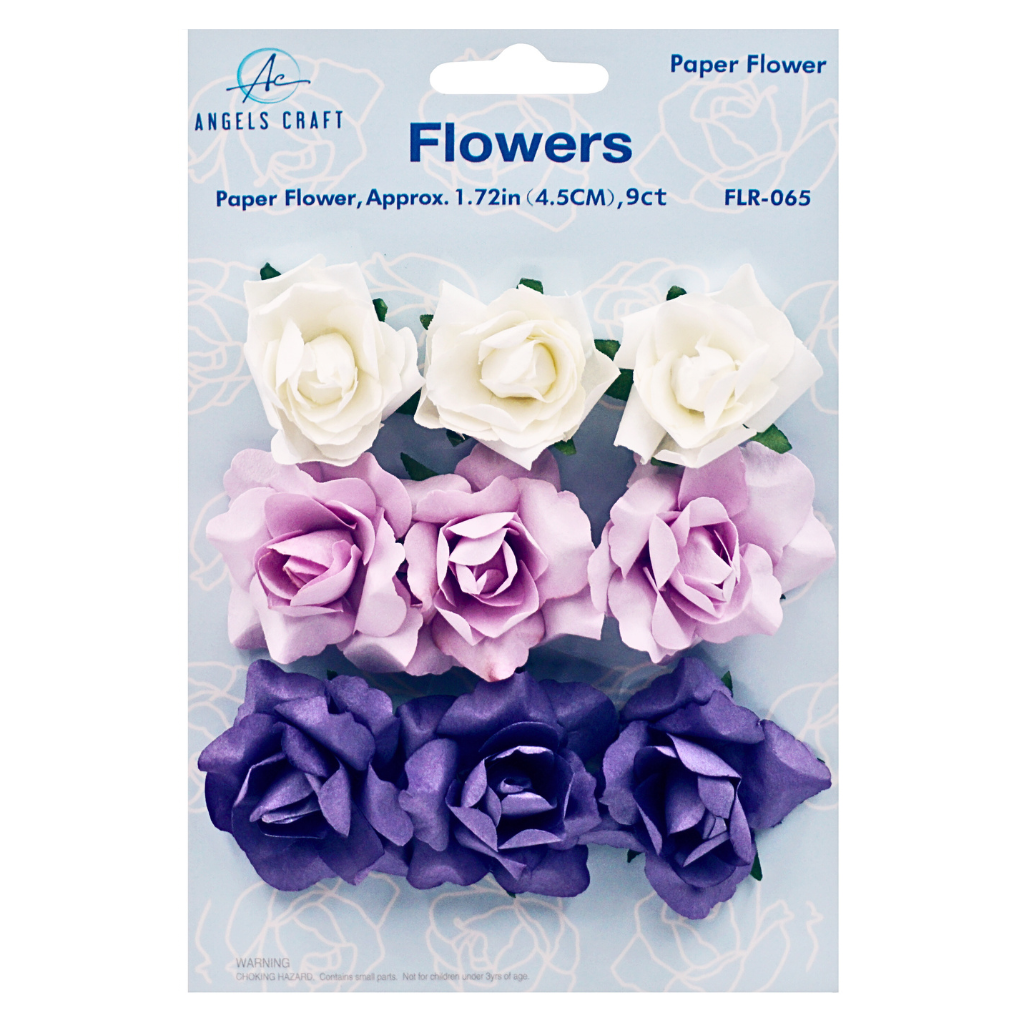 Flor de papel de 5 cm/rosa/morado 9 unidades