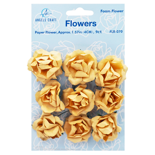 1.5" Paper Flower Dusty Yellow 9ct