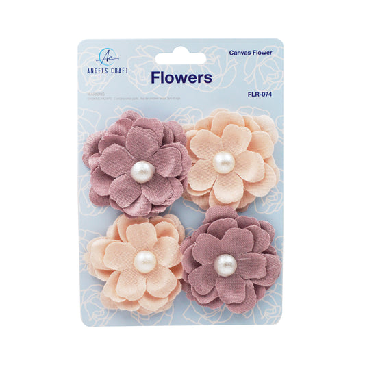 Canvas Flower White Pearl /Mv/Light. Pink