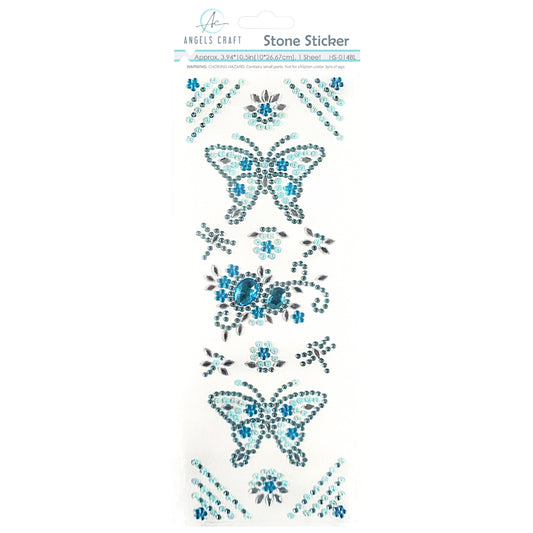 Stone Sticker Butterfly Blue