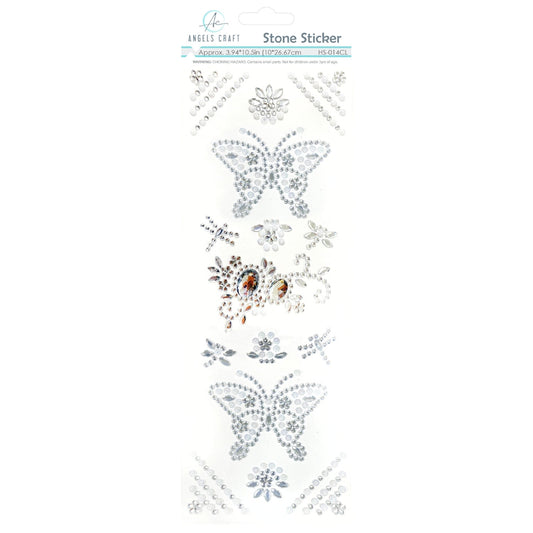 Stone Sticker Butterfly Clear