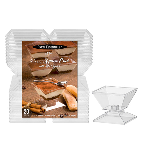 3.5oz Square Cup with Lid 20ct