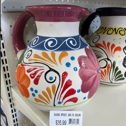 Gloss Spout Jug with Color