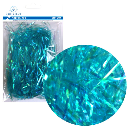 Iridescent Crinkle Paper Shred Filler Blue