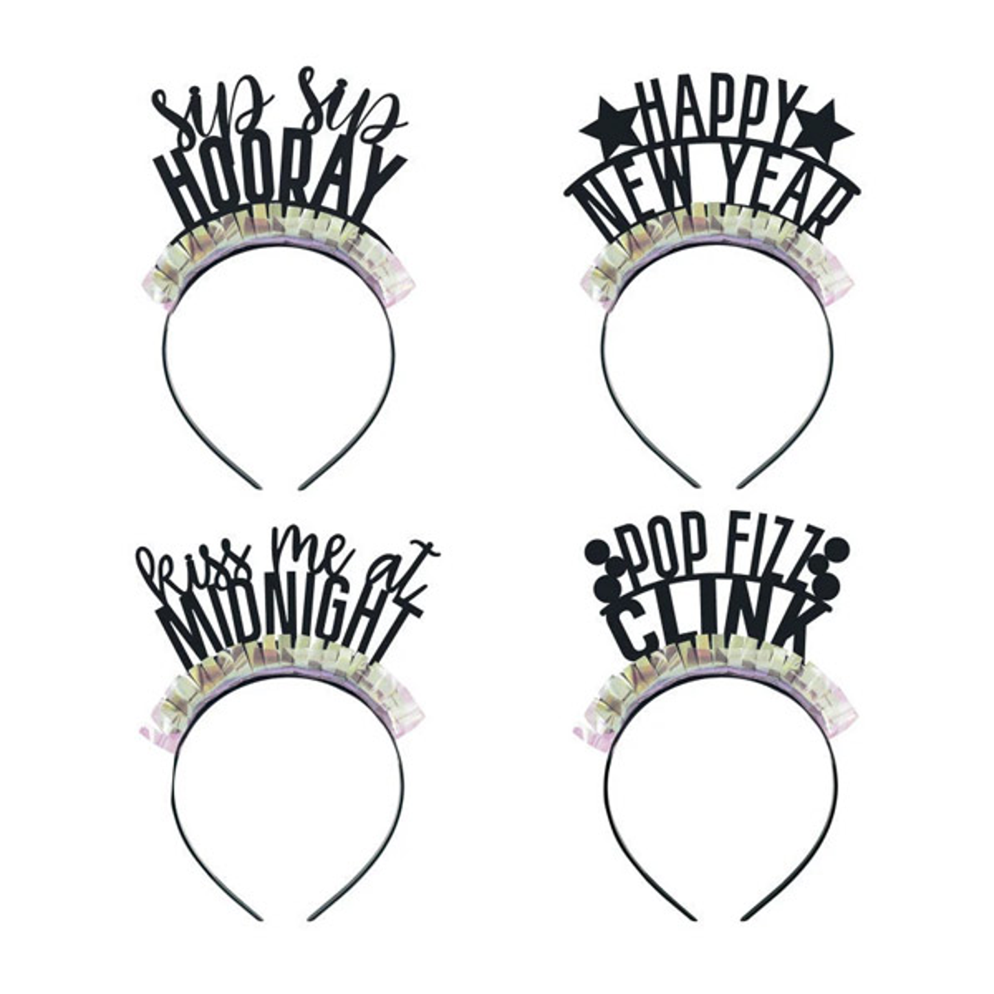 New Year Headbands 4ct
