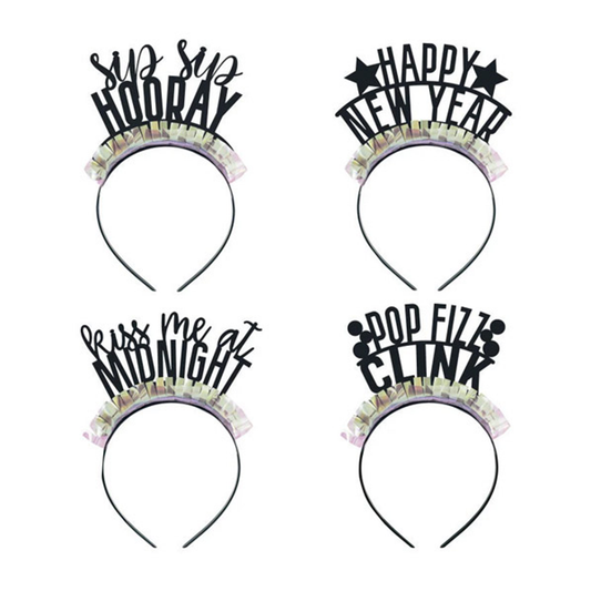 New Year Headbands 4ct