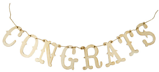 Wooden Banner Congrats