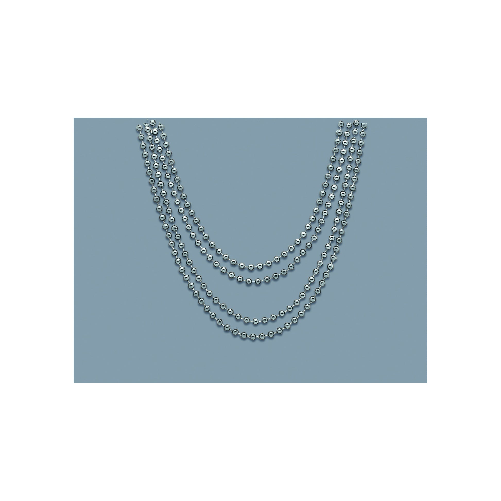 Bead Necklace Silver 4ct