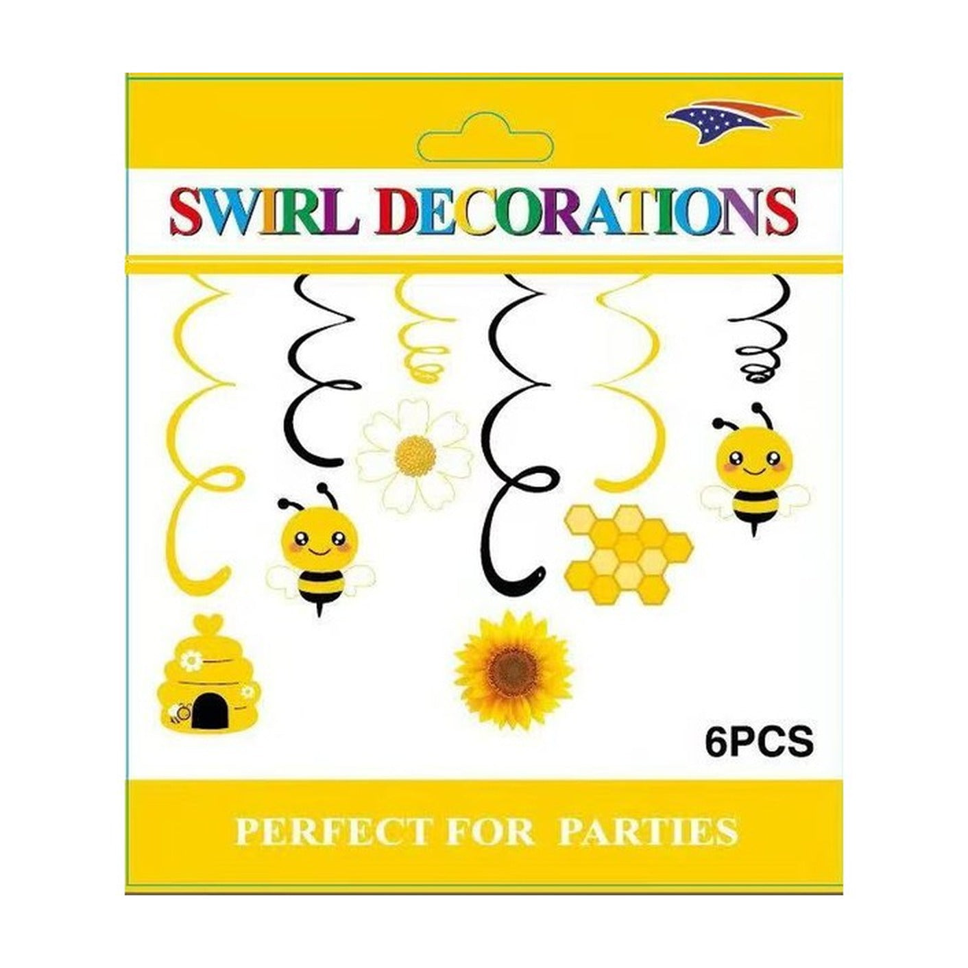 Bee Swirl Decoration 6pc
