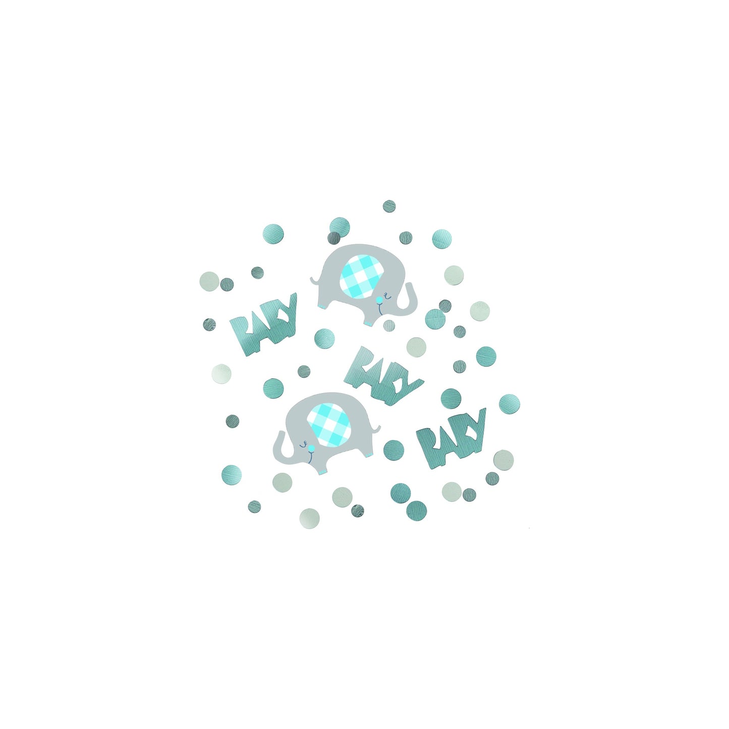 Blue Floral Elephant Foil Confetti 0.5oz