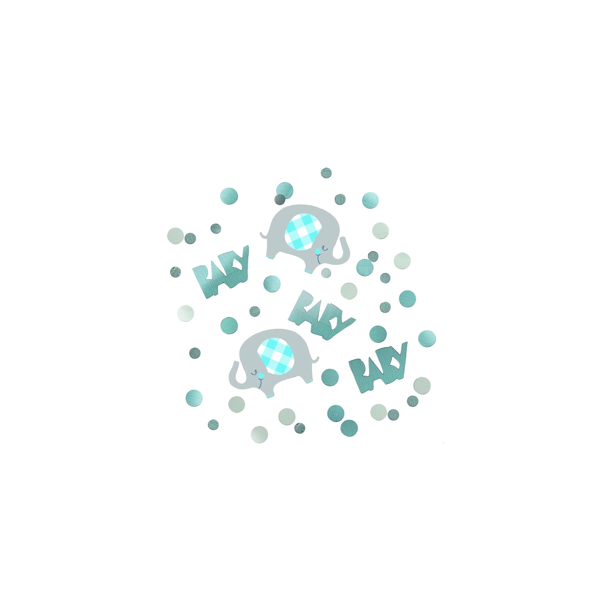 Blue Floral Elephant Foil Confetti 0.5oz