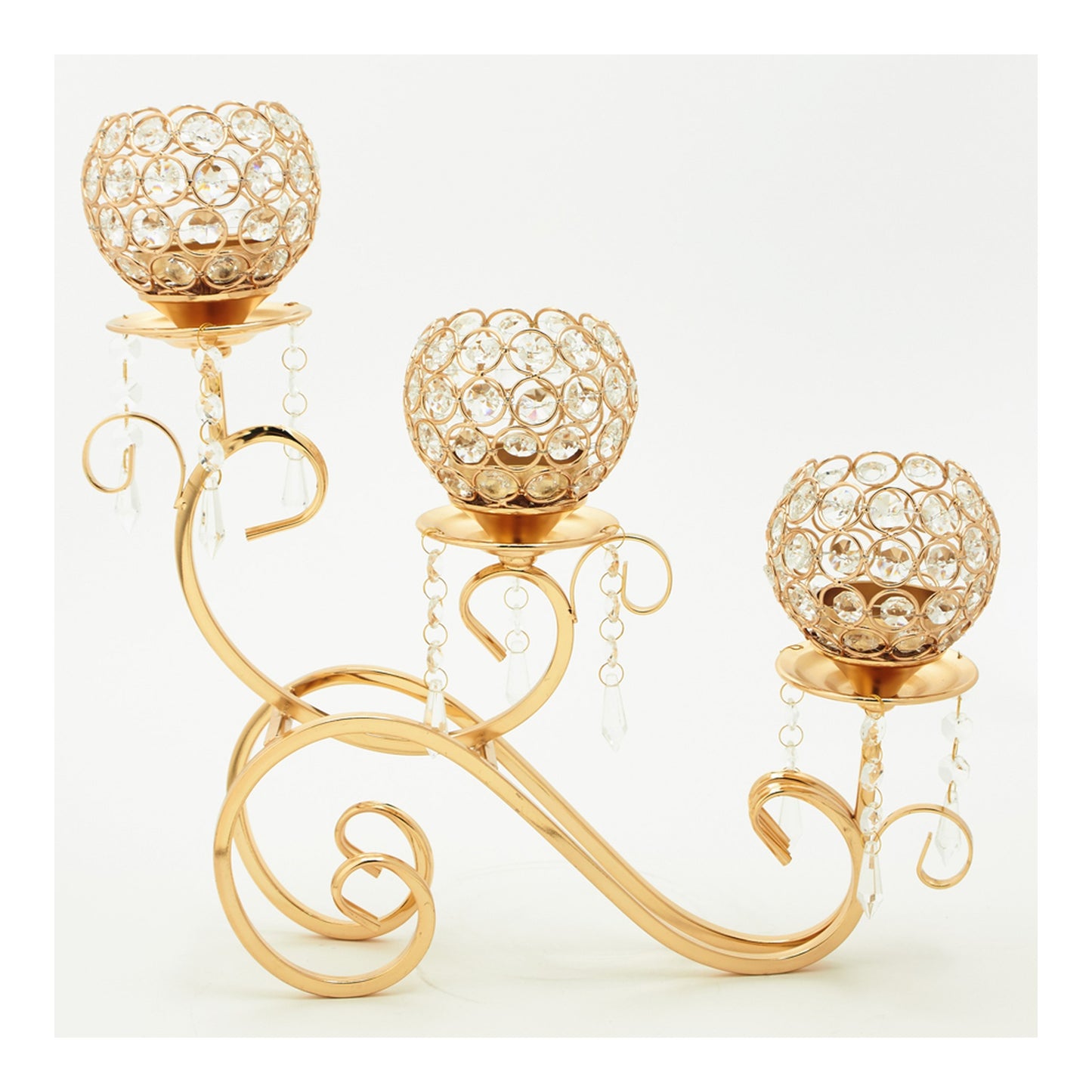 C/Tabletop Low Candelabra Gold