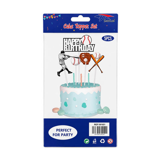 Cake Decoration Set 5pcs Baseball