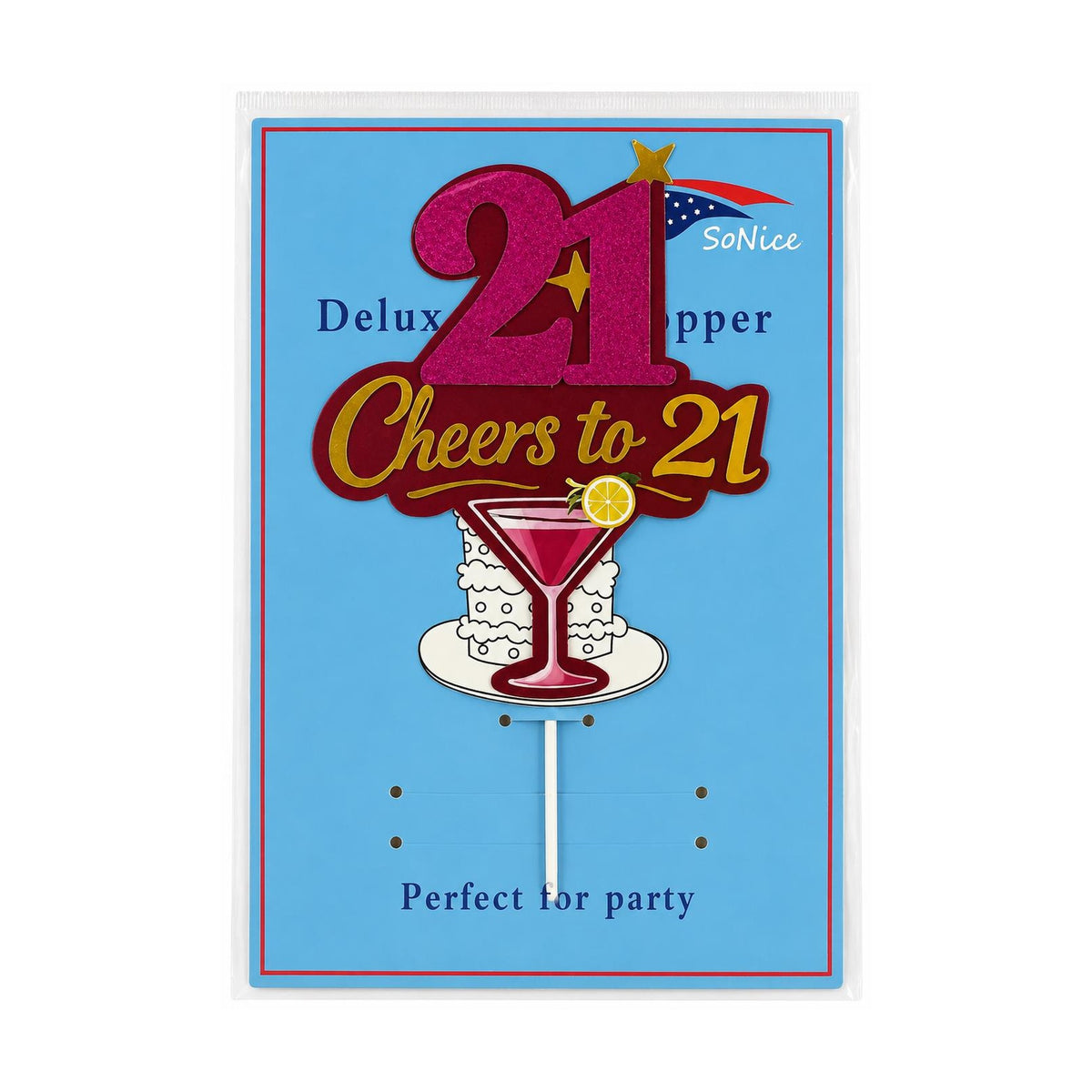 Cake Topper Cheer to 21