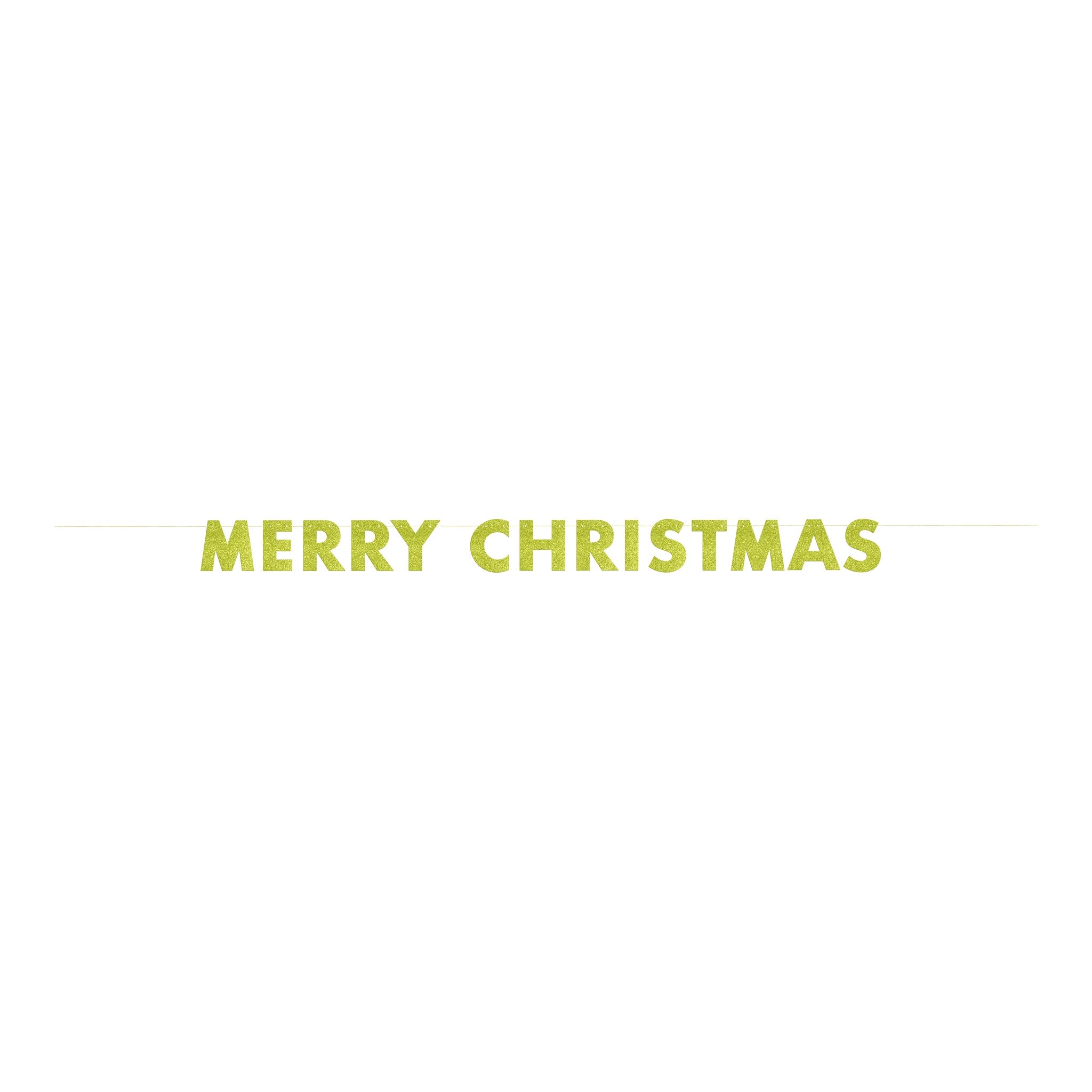 Christmas Banner Gold Glitter 9ft